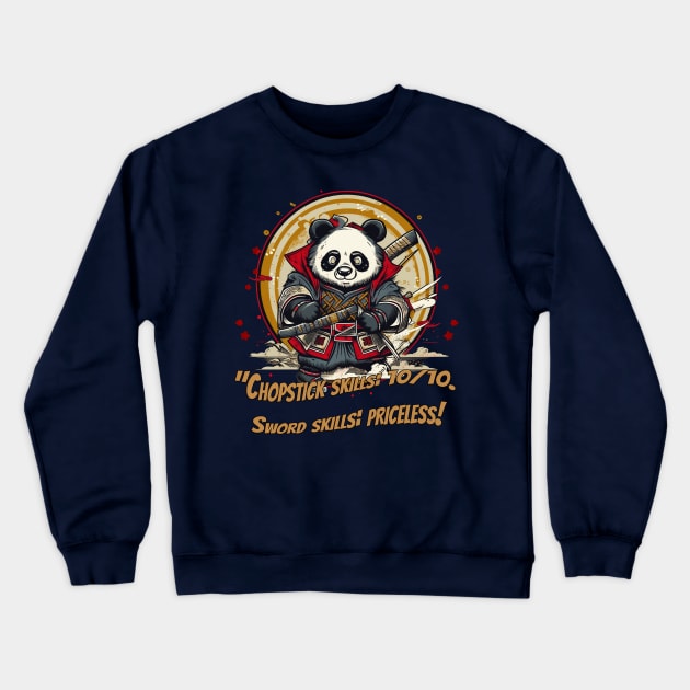 Samurai Panda - Bold and Fierce Japanese Warrior Design Crewneck Sweatshirt by ABART BY ALEXST 